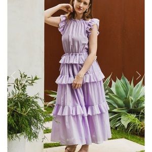 Beautiful lavender dress, 100% cotton, lightweight with ties at the side